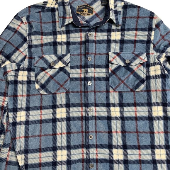 FREEDOM FOUNDRY FLEECE SHIRT SHACKET MENS XL PLUSH BUTTON UP BLUE LUMBERJACK - Picture 3 of 10